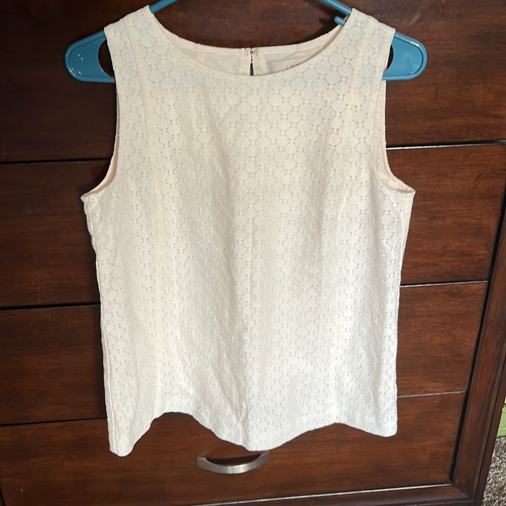LOFT sleeveless cream top
